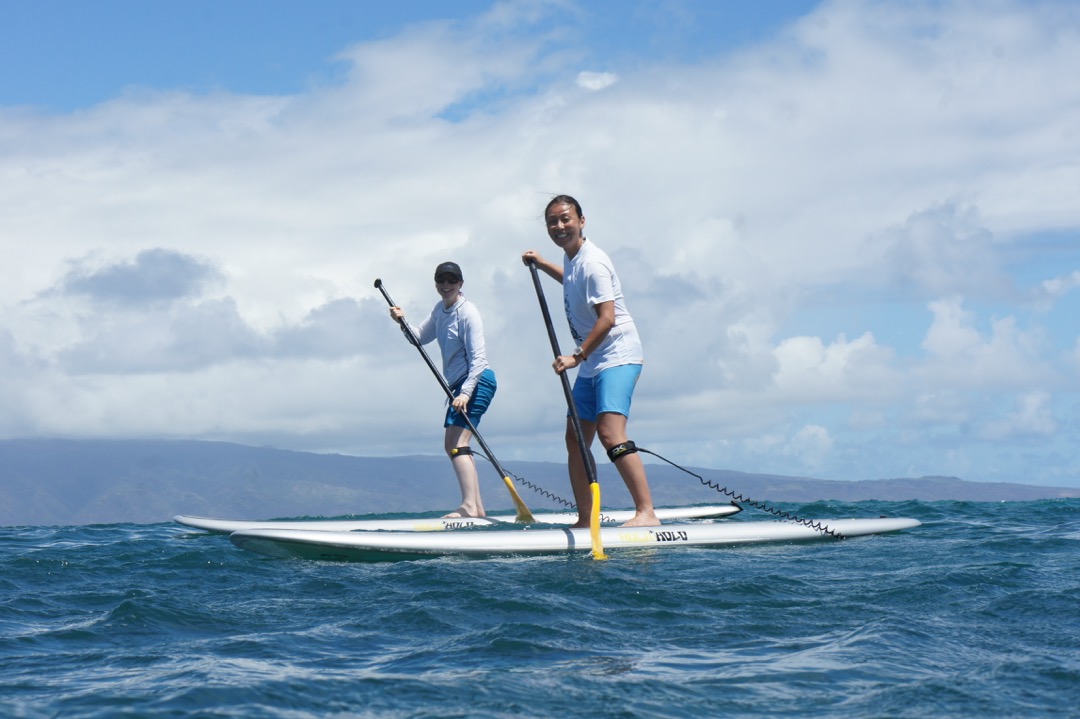 Lynn and Hoa doing some paddling