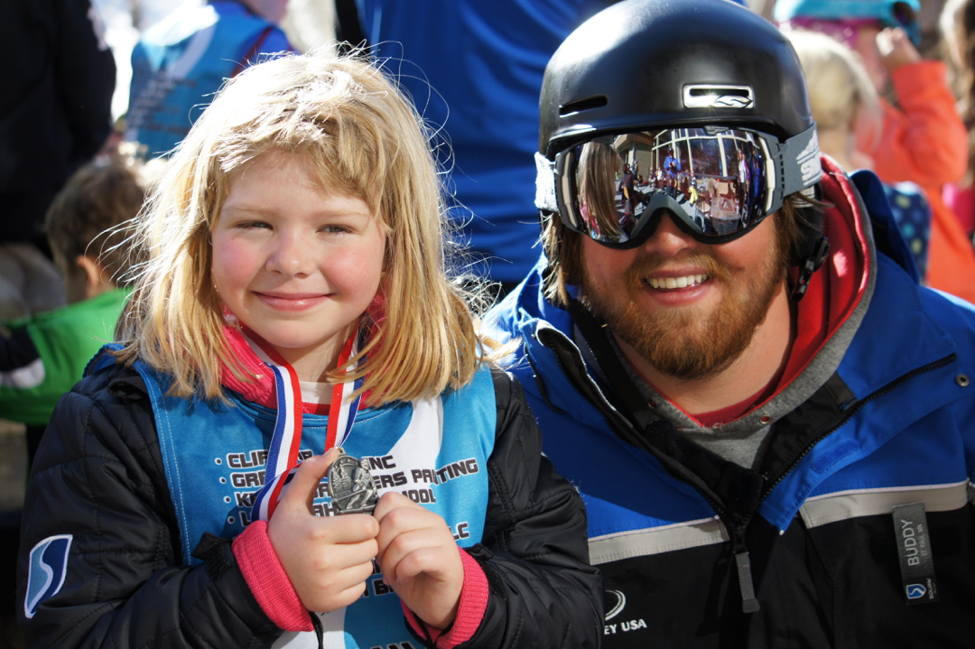 Elena with Coach after getting a medal!