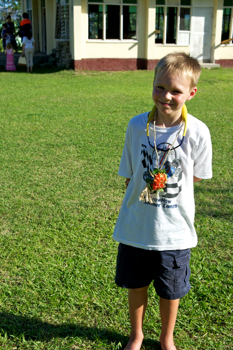 Devin during a visit to the local village